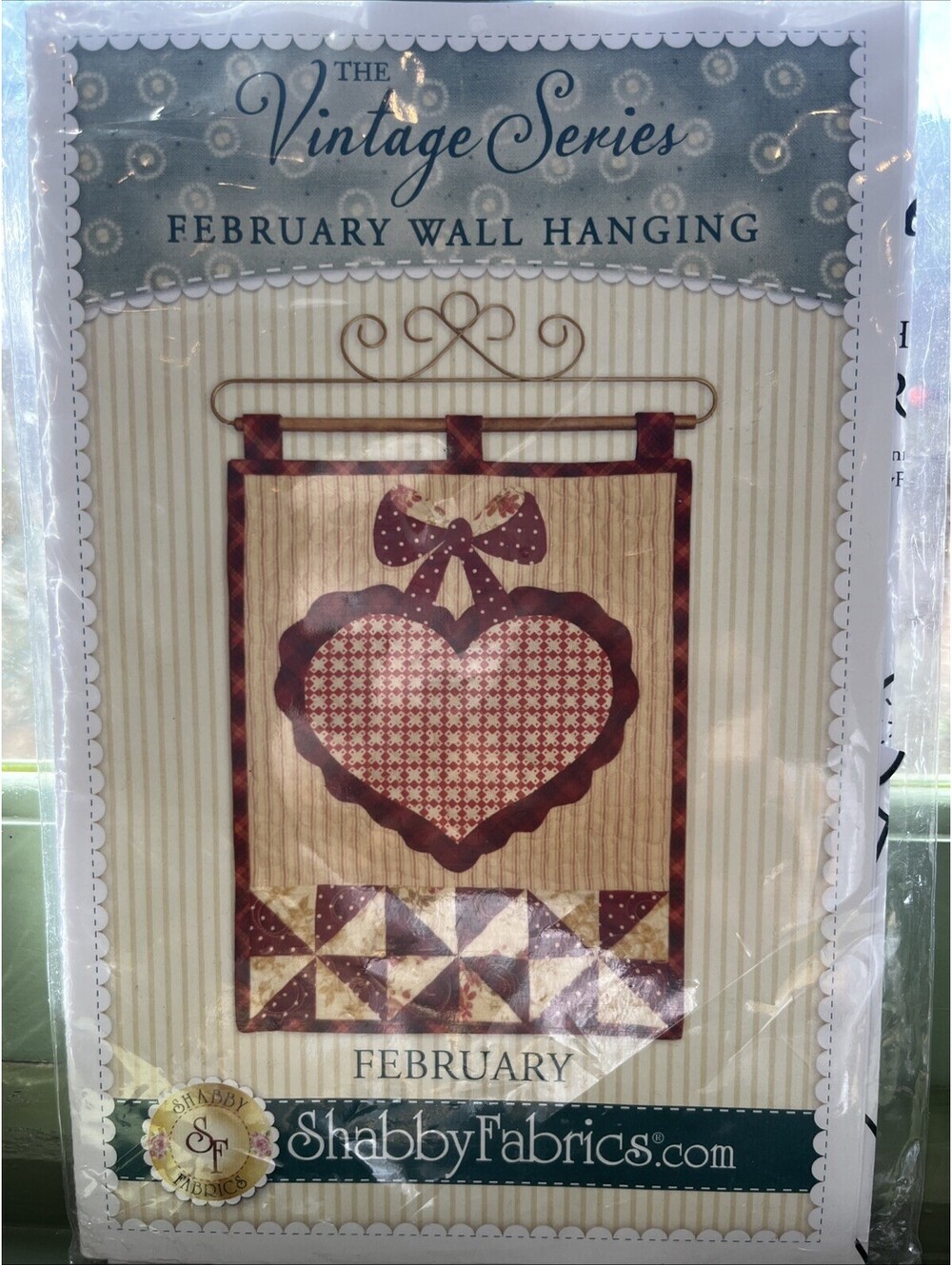 Vintage Series Wall Hanging Pattern  February Shabby Fabrics SF48669 Sewing